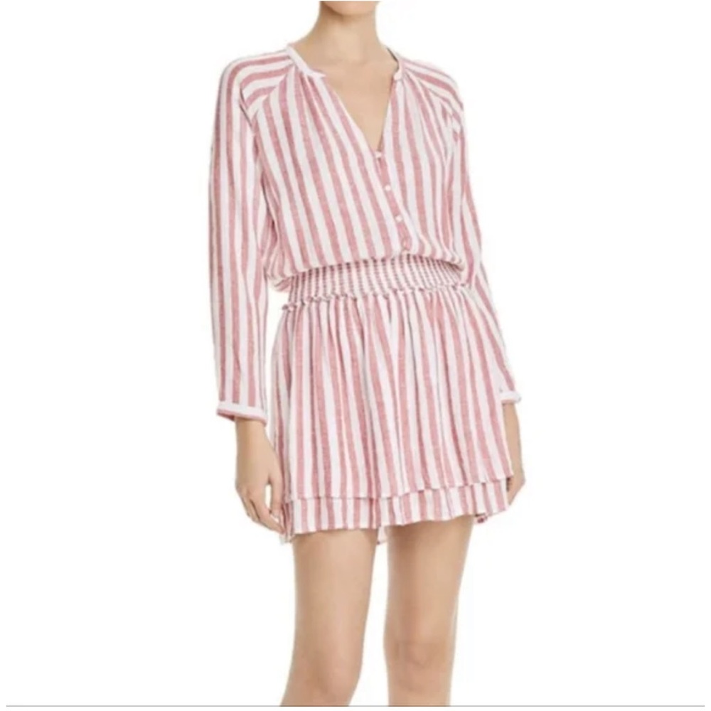 Rails Jasmine Carmine Stripe Linen Blend Mini Dress S